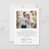 2枚エレガントの写真結婚のサンキューカード サンキューカード (裏面)