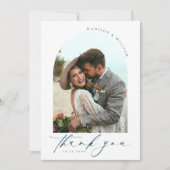 2枚エレガントの写結婚真のサンキューカード サンキューカード (正面)