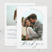 2枚エレガントの写結婚真のサンキューカード サンキューカード (正面/裏面)