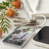 2枚エレガントの写結婚真の感謝パーソナライズされた キーホルダー (正面右)