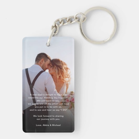 2枚エレガントの写結婚真の感謝パーソナライズされた キーホルダー (裏面)