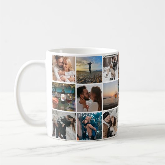 2枚エレガントの9枚の写真がバレンタインのコラージュ写真 コーヒーマグカップ (左)