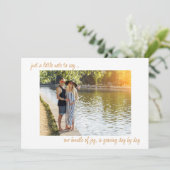 2枚カジュアルの写真の妊娠を言う手書きのメモ 案内状 (スタンド正面)