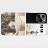 2枚カスタムのフォトモノグラムのイニシャルコラージュ iPhoneケース (裏面横)