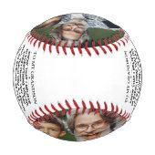 2枚カスタムの写真で孫への贈り物 野球ボール (裏面)