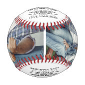 2枚カスタムの写真で孫への贈り物 野球ボール (正面)