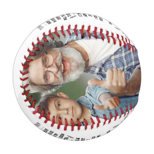 2枚カスタムの写真で孫への贈り物 野球ボール (正面左)