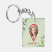 2枚カスタムの写真と名前エレガント自然 キーホルダー (正面左)