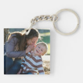 2枚カスタムの写真と名前エレガント自然 キーホルダー (裏面)