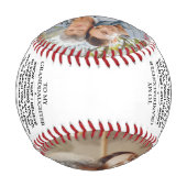 2枚カスタムの写真を持つ私の孫への贈り物 野球ボール (裏面)