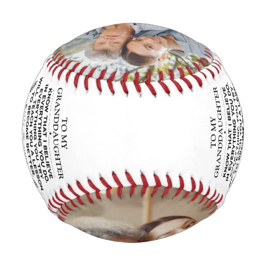 2枚カスタムの写真を持つ私の孫への贈り物 野球ボール (裏面)