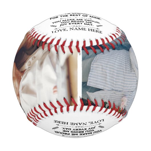 2枚カスタムの写真を持つ私の孫への贈り物 野球ボール (正面)