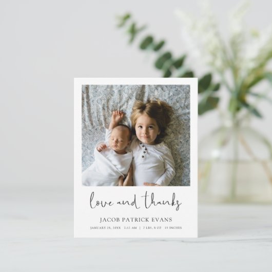 2枚カスタムの写真誕生の発表サンキューカード サンキューカード (スタンド正面)