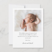 2枚カスタムの写真誕生の発表サンキューカード サンキューカード (裏面)