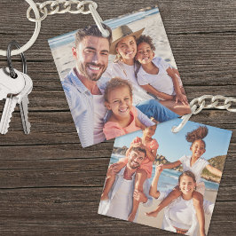 2枚カスタム写真両面ファミリフォト キーホルダー