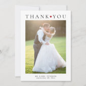 2枚シンプルの写真モダンタイポグラフィ結婚の サンキューカード (正面)
