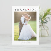 2枚シンプルの写真モダンタイポグラフィ結婚の サンキューカード (スタンド正面)