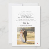 2枚シンプルの写真モダンタイポグラフィ結婚の サンキューカード (裏面)