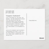 2枚シンプル卒業2枚赤面ピンク ポストカード (裏面)