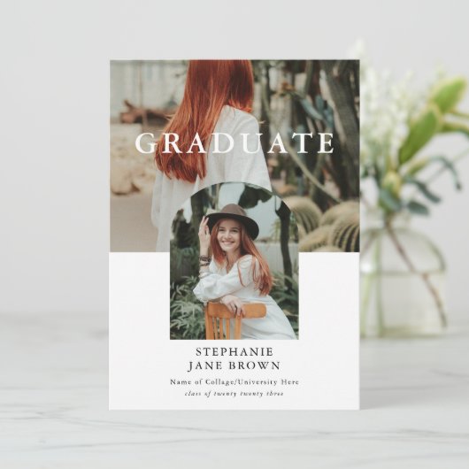 2枚スタイリッシュミニマルの写真研究者発表 案内状 (スタンド正面)