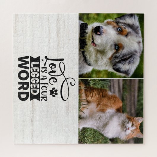 2枚パーソナライズされたのフォトペットジグソーパズル ジグソーパズル (横)