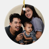 2枚パーソナライズされたの両面ファミリ セラミックオーナメント (裏面)