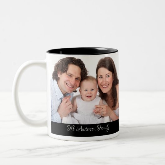 2枚パーソナライズされたの写真で名前を追加カスタムする ツートーンマグカップ (左)