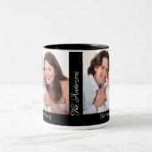 2枚パーソナライズされたの写真で名前を追加カスタムする ツートーンマグカップ (中央)