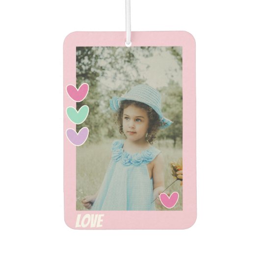 2枚パーソナライズされたの写真と2名 カーエアーフレッシュナー (正面)