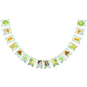 2枚パーソナライズされたの写真を持つ恐竜の緑 バンティングフラッグ (全)