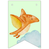 2枚パーソナライズされたの写真を持つ恐竜の緑 バンティングフラッグ (第2の旗)