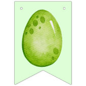 2枚パーソナライズされたの写真を持つ恐竜の緑 バンティングフラッグ (第1の旗)