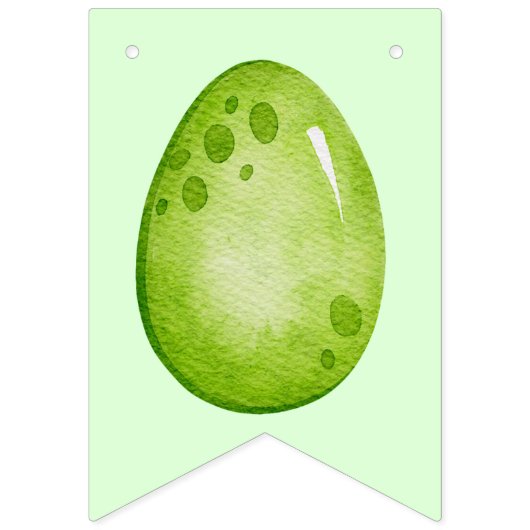 2枚パーソナライズされたの写真を持つ恐竜の緑 バンティングフラッグ (第1の旗)