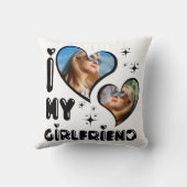 2枚パーソナライズされたの写真ガールフレンドが大好き クッション (裏面)