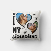 2枚パーソナライズされたの写真ガールフレンドが大好き クッション (正面)