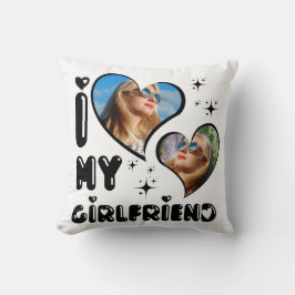2枚パーソナライズされたの写真ガールフレンドが大好き クッション