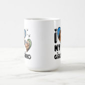 2枚パーソナライズされたの写真ガールフレンドが大好き コーヒーマグカップ (中央)