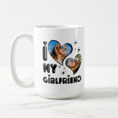 2枚パーソナライズされたの写真ガールフレンドが大好き コーヒーマグカップ (左)
