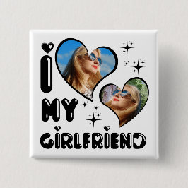 2枚パーソナライズされたの写真ガールフレンドの贈り物が大好き 缶バッジ