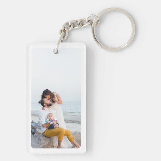 2枚パーソナライズされたの写真ファミリ両面 キーホルダー (裏面)