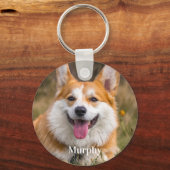 2枚パーソナライズされたの写真モダンペット犬の恋人 キーホルダー (正面)