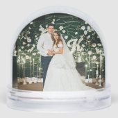 2枚パーソナライズされたの写真結婚の雪の球体 (裏面)