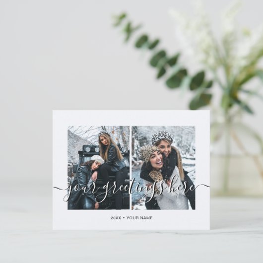 2枚パーソナライズされたの写真Universal Greetings ポストカード (スタンド正面)