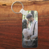 2枚パーソナライズされたの写結婚真に感謝 キーホルダー (正面)