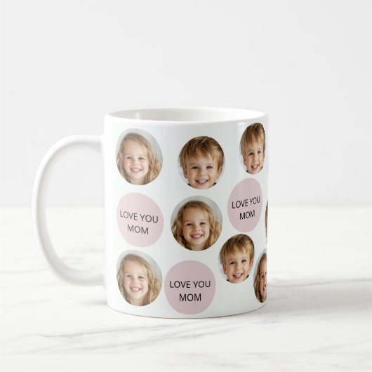 2枚パーソナライズされたの顔マグカップ | ママが大好き コーヒーマグカップ (左)