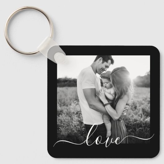 2枚フォトダブルテンプレートラブ文字メタルキー キーホルダー (正面)
