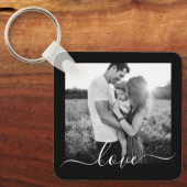 2枚フォトダブルテンプレートラブ文字メタルキー キーホルダー (正面)