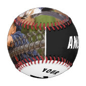 2枚フォトベースボールプレイヤー名番号チームブラック 野球ボール (正面)