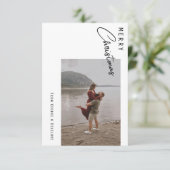 2枚ミニマルの写真が入ったクリスマスカード サンキューカード (スタンド正面)