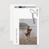 2枚ミニマルの写真が入ったクリスマスカード サンキューカード (正面/裏面)